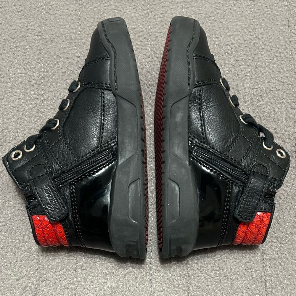 Gucci GG Python High-Top Sneakers Iconic Logo Black Red Toddler Size 21 (US 5.5) - Picture 4 of 10